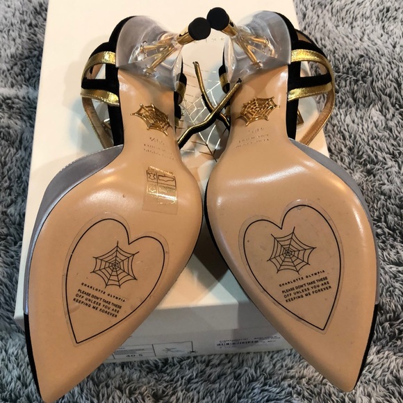 Charlotte Olympia suede/leather heels - Picture 4 of 9